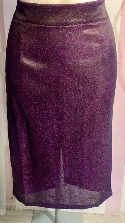 Gonna a Tubino Longuette Glitterata &Top Foulard in Regalo Misure In Foto