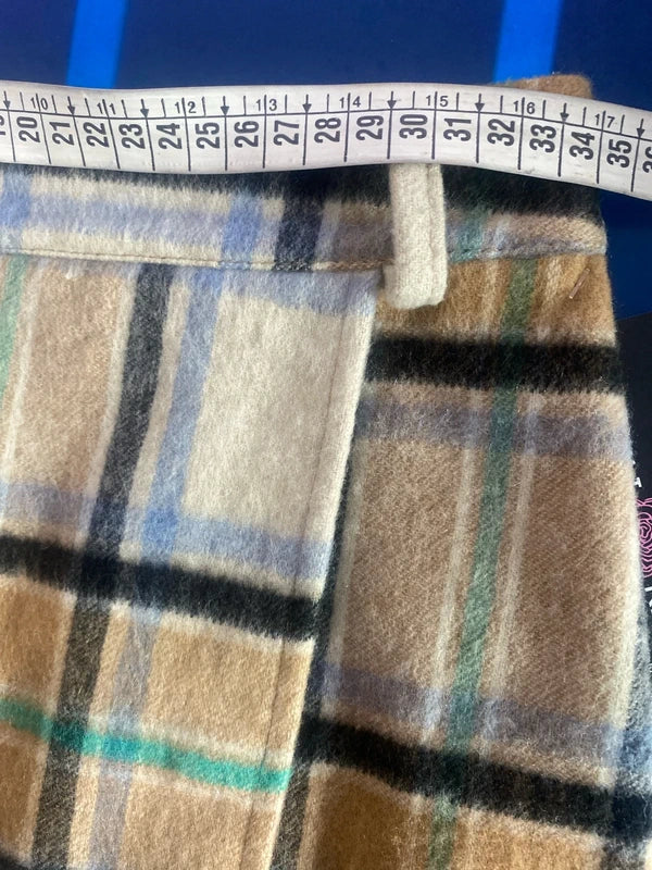 Top Maglia in Pizzo con Voilant Con Spilla & Gonna in Tartan Cappello In Regalo Misure In Foto