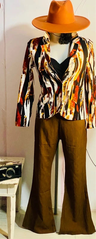 Blazer Giacca & Pantalone con cintura Top in Regalo Misure nelle foto