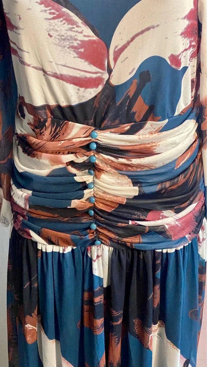 Abito lungo Curvy Shein con Spilla Floreale Decorativa Misure Nelle foto