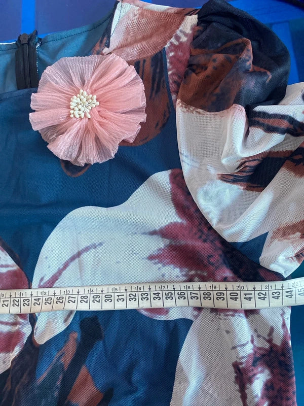 Abito lungo Curvy Shein con Spilla Floreale Decorativa Misure Nelle foto