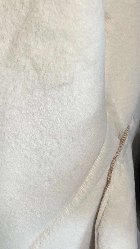 Montone cappotto in shearling con collo in pelliccia sintetica fissa Cappello In Regalo Misure in Foto