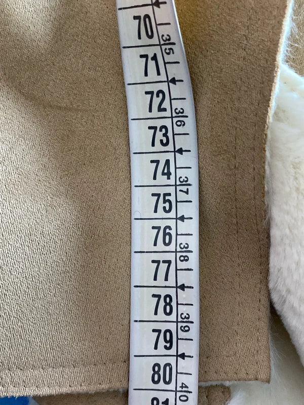 Montone cappotto in shearling con collo in pelliccia sintetica fissa Cappello In Regalo Misure in Foto