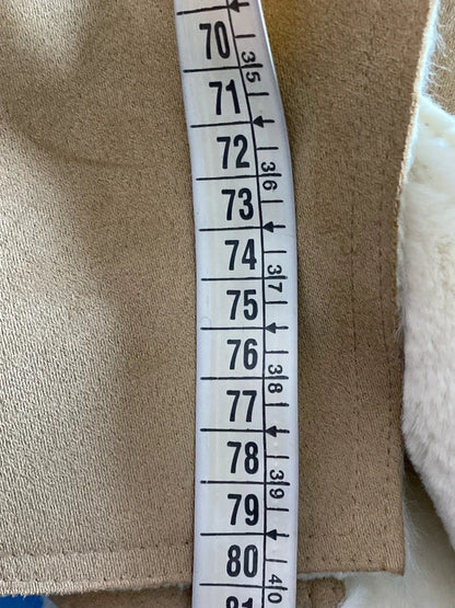 Montone cappotto in shearling con collo in pelliccia sintetica fissa Cappello In Regalo Misure in Foto