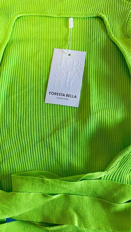 Top Maniche Lunghe A Costine Schiena Scoperta & Gonna