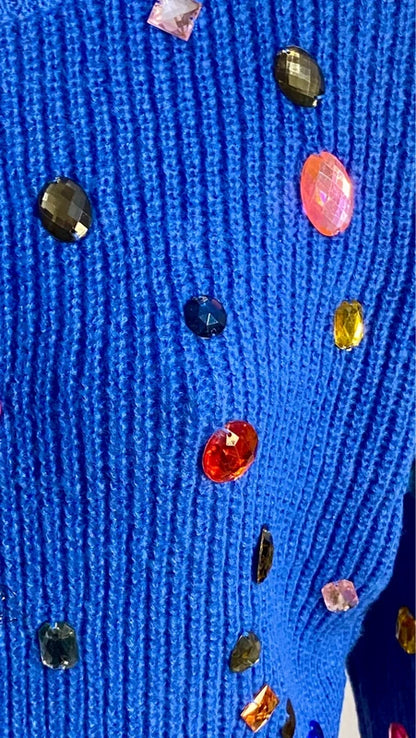 Maglione di lana con pietre decorative & Gonna Longuette Misure in Foto