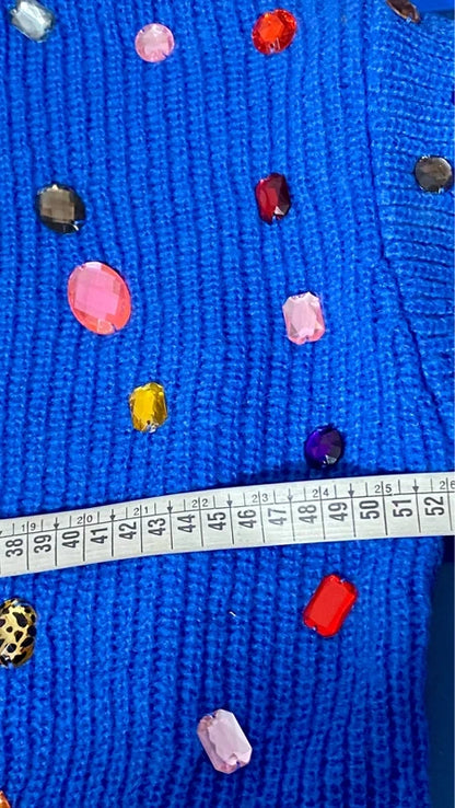 Maglione di lana con pietre decorative & Gonna Longuette Misure in Foto