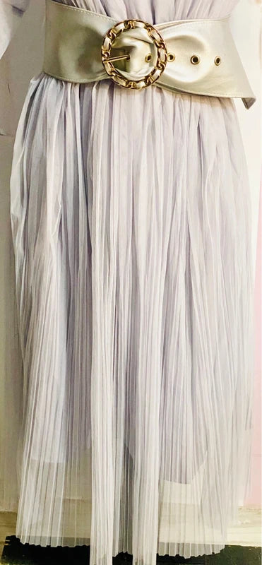 Abito Midi A Pieghe In Tulle Raffinato Misure Nelle Foto