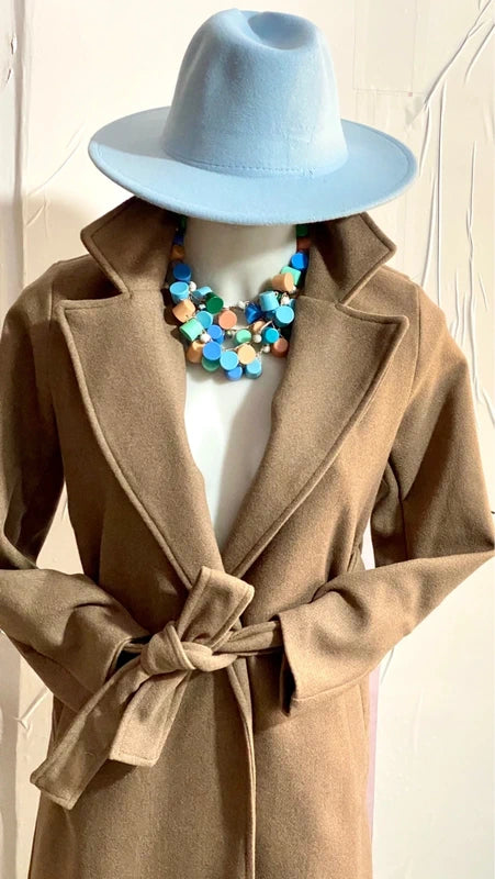 Cappotto Trench Lungo da Una XS Alla M Cappello in Regalo Misure In Foto