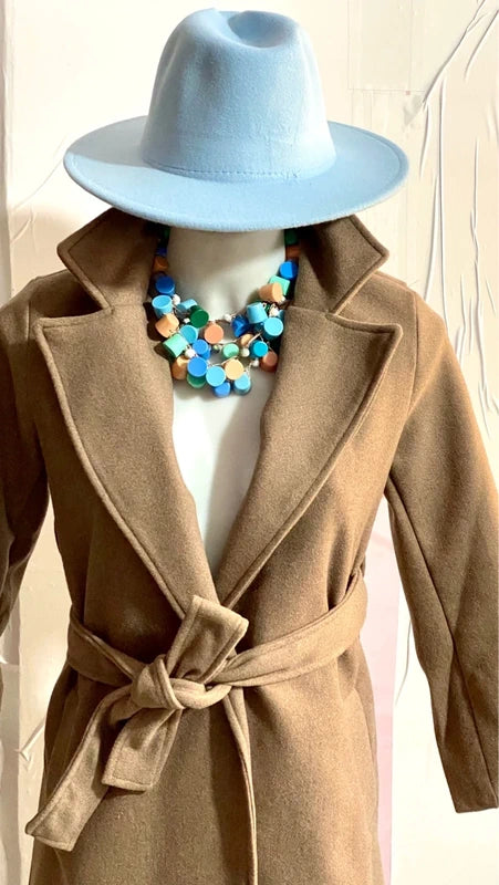 Cappotto Trench Lungo da Una XS Alla M Cappello in Regalo Misure In Foto