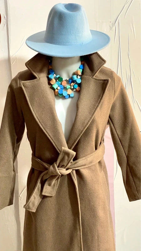 Cappotto Trench Lungo da Una XS Alla M Cappello in Regalo Misure In Foto