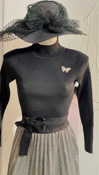 Gonna Longuette Plissettata Top In Viscosa