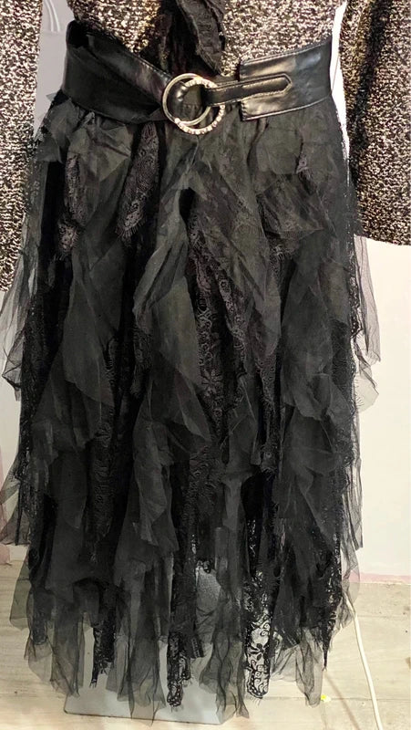 Gonna lunga in pizzo e tulle Top in Pizzo Cappello Nuovo In Regalo Misure In Foto