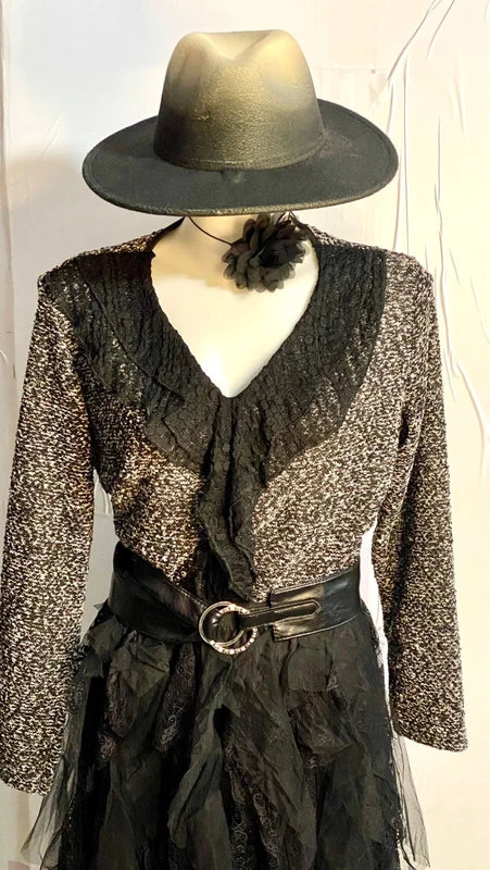 Gonna lunga in pizzo e tulle Top in Pizzo Cappello Nuovo In Regalo Misure In Foto