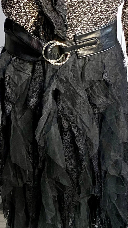 Gonna lunga in pizzo e tulle Top in Pizzo Cappello Nuovo In Regalo Misure In Foto