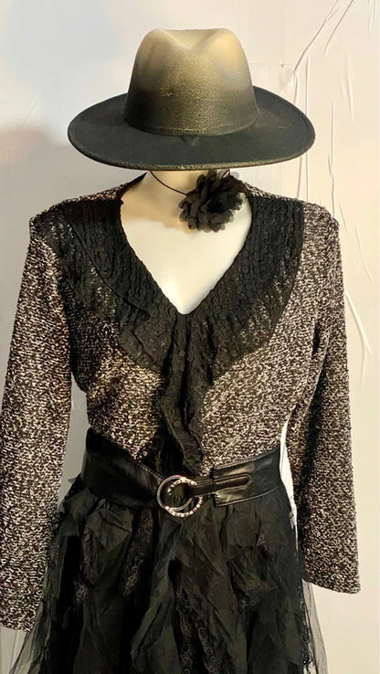 Gonna lunga in pizzo e tulle Top in Pizzo Cappello Nuovo In Regalo Misure In Foto