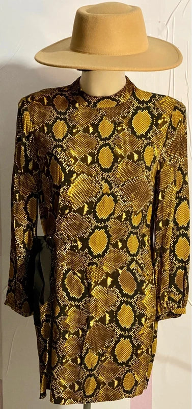 Abito Zara Fantasia Pitonata 100% Viscosa