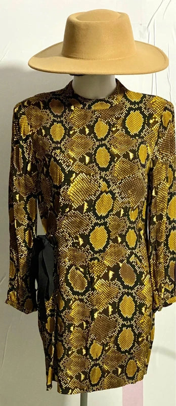 Abito Zara Fantasia Pitonata 100% Viscosa