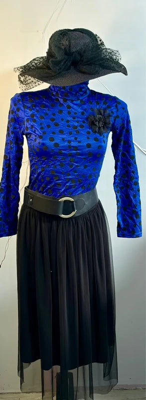 Dolcevita A Pois Spilla Decorativa & Gonna Longuette in Tulle Misure in Foto