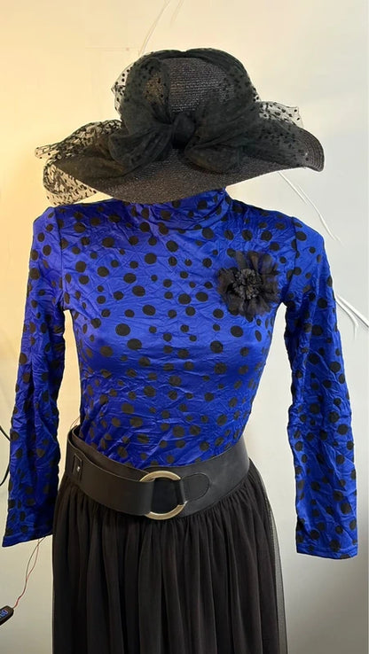 Dolcevita A Pois Spilla Decorativa & Gonna Longuette in Tulle Misure in Foto