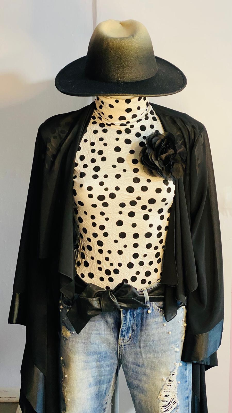 Completo Stefania con Jeans Bolero Dolcevita e Cintura