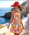 Abito a fascia strappless con scollatura a cuore