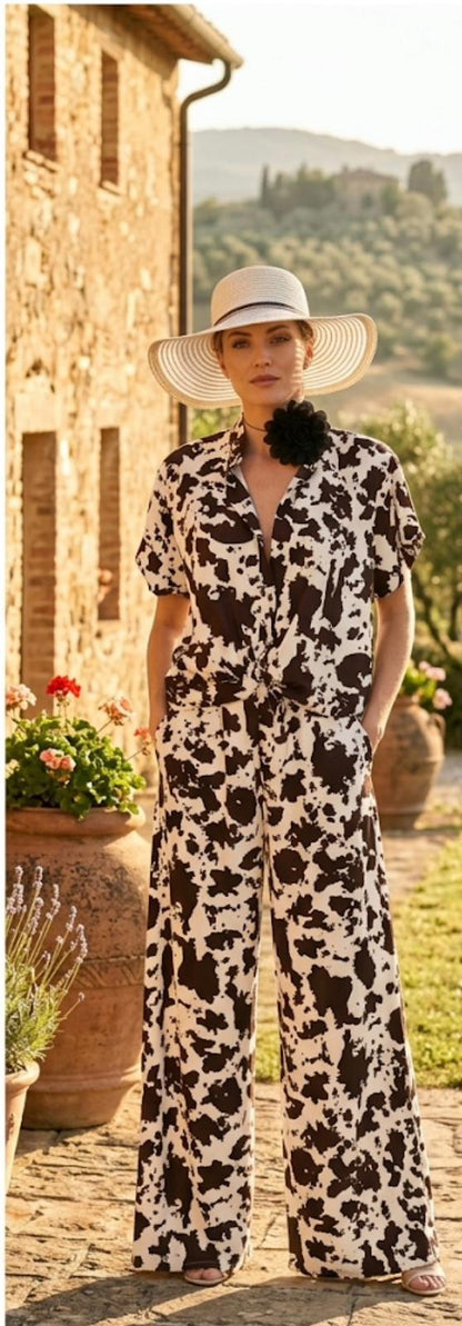 Coordinato donna pantalone a palazzo & Top Camicia
