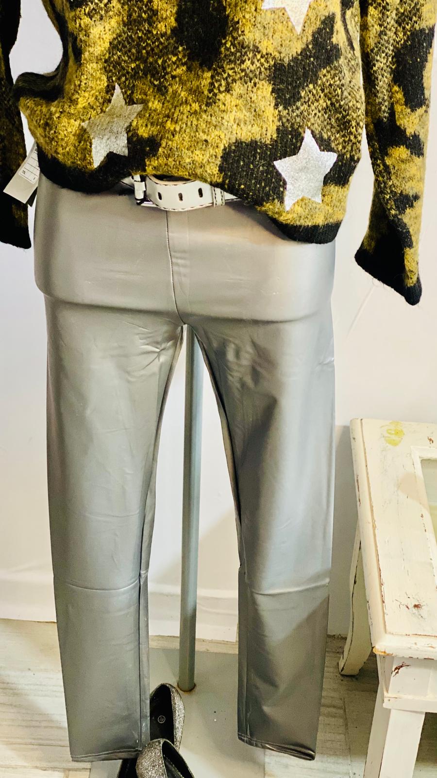 Maglione in Mohair e Lana e Pantalone Leggins Silver