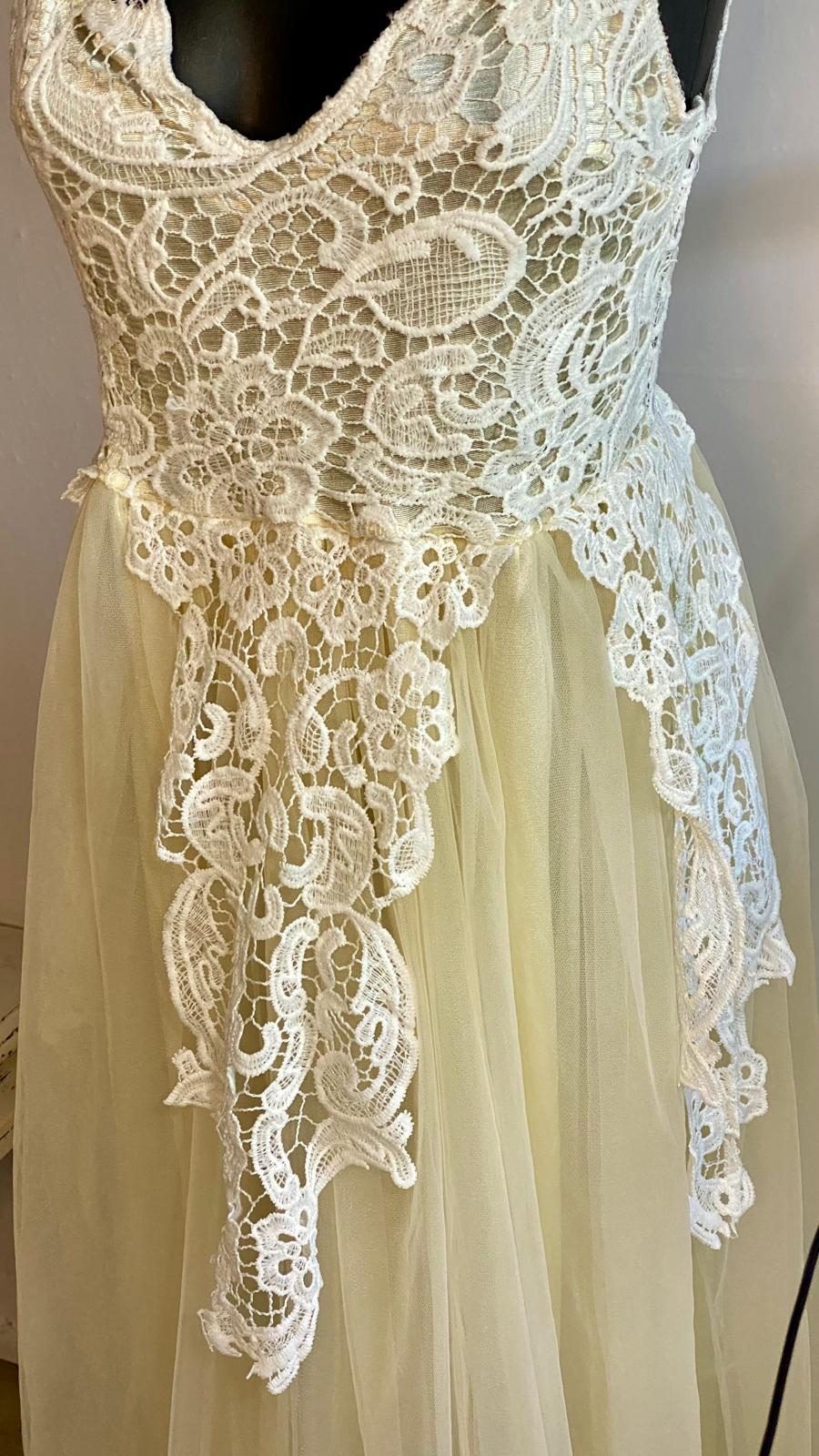 Abito Lungo Da Sposa o Da Sera in Stile Vintage Romantico Misure Nelle Foto