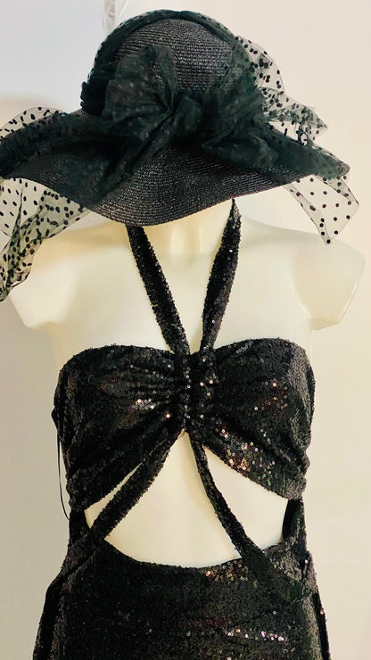 Abito Elegante Nero Paiettato