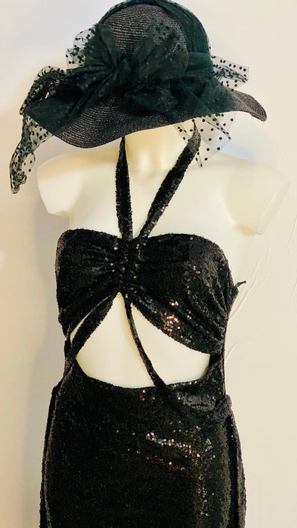 Abito Elegante Nero Paiettato
