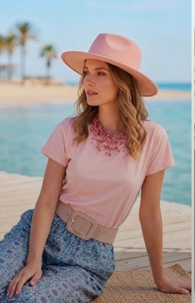 T-shirt in Cotone & Pantalone Gambe Ampie