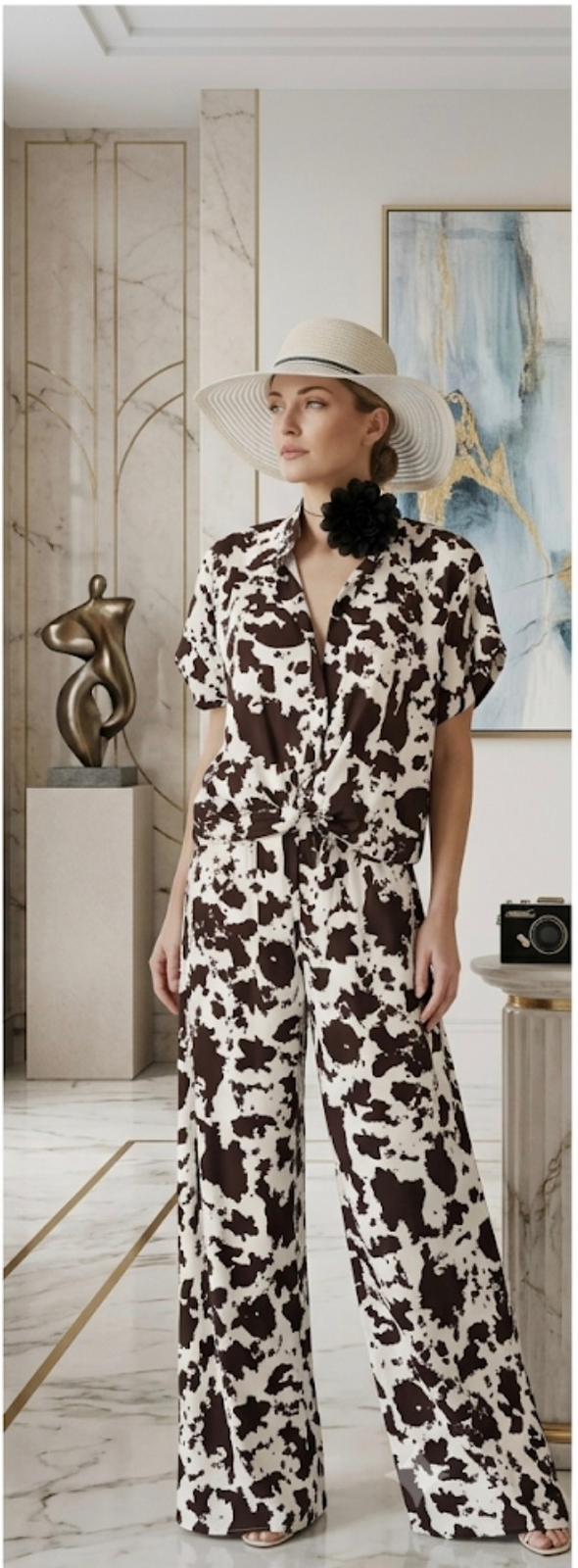 Coordinato donna pantalone a palazzo & Top Camicia