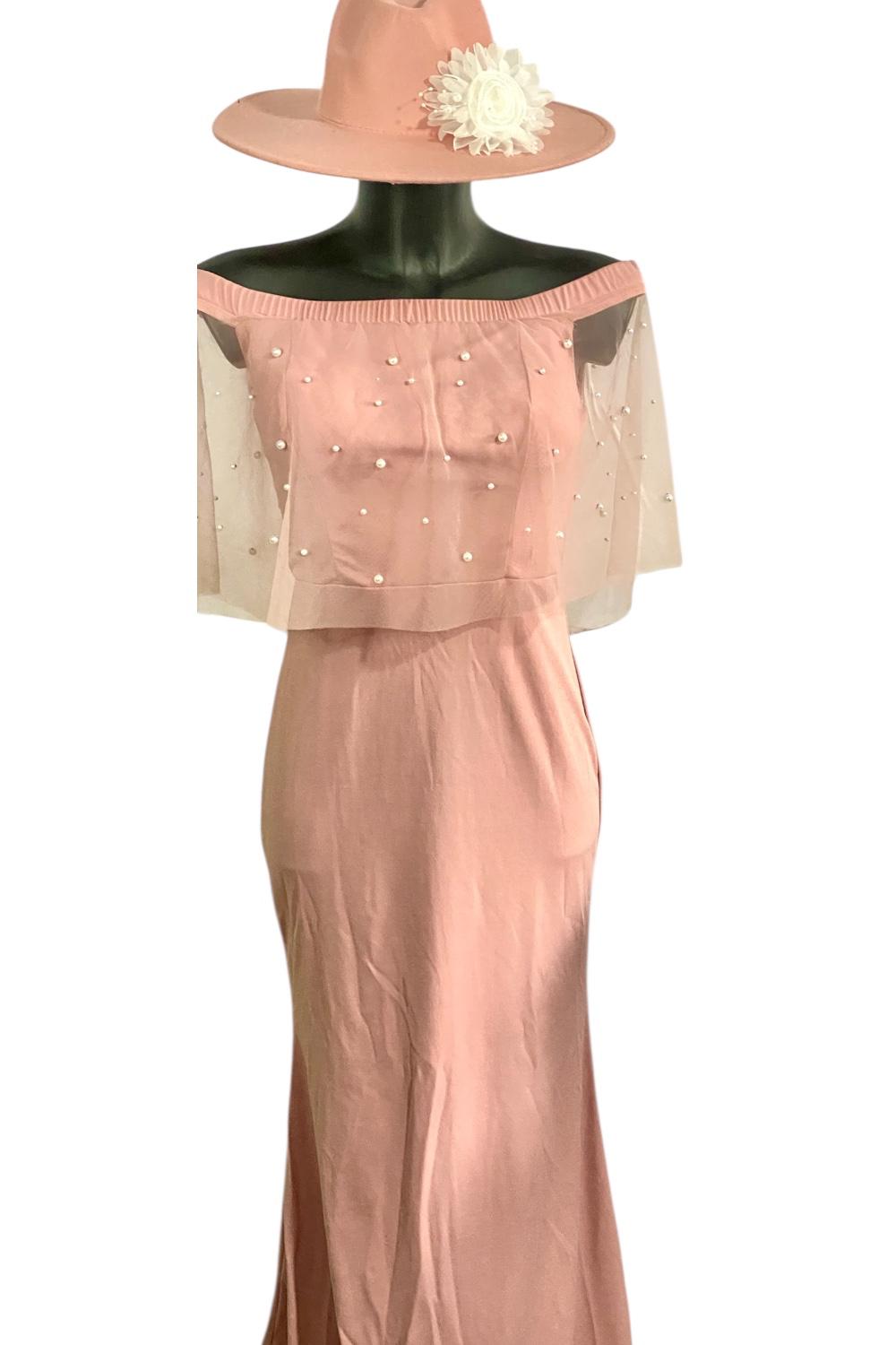 Abito Da sera Linea Shein Belle Cappello in Regalo con Spilla Con Fiore e Perle