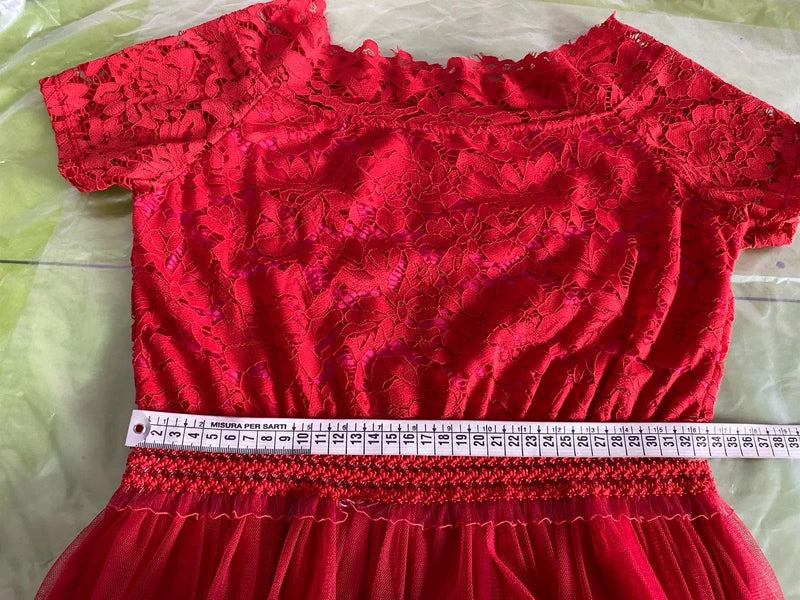 Red vintage lace dress