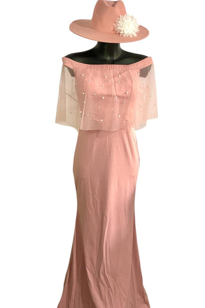 Abito Da sera Linea Shein Belle Cappello in Regalo con Spilla Con Fiore e Perle