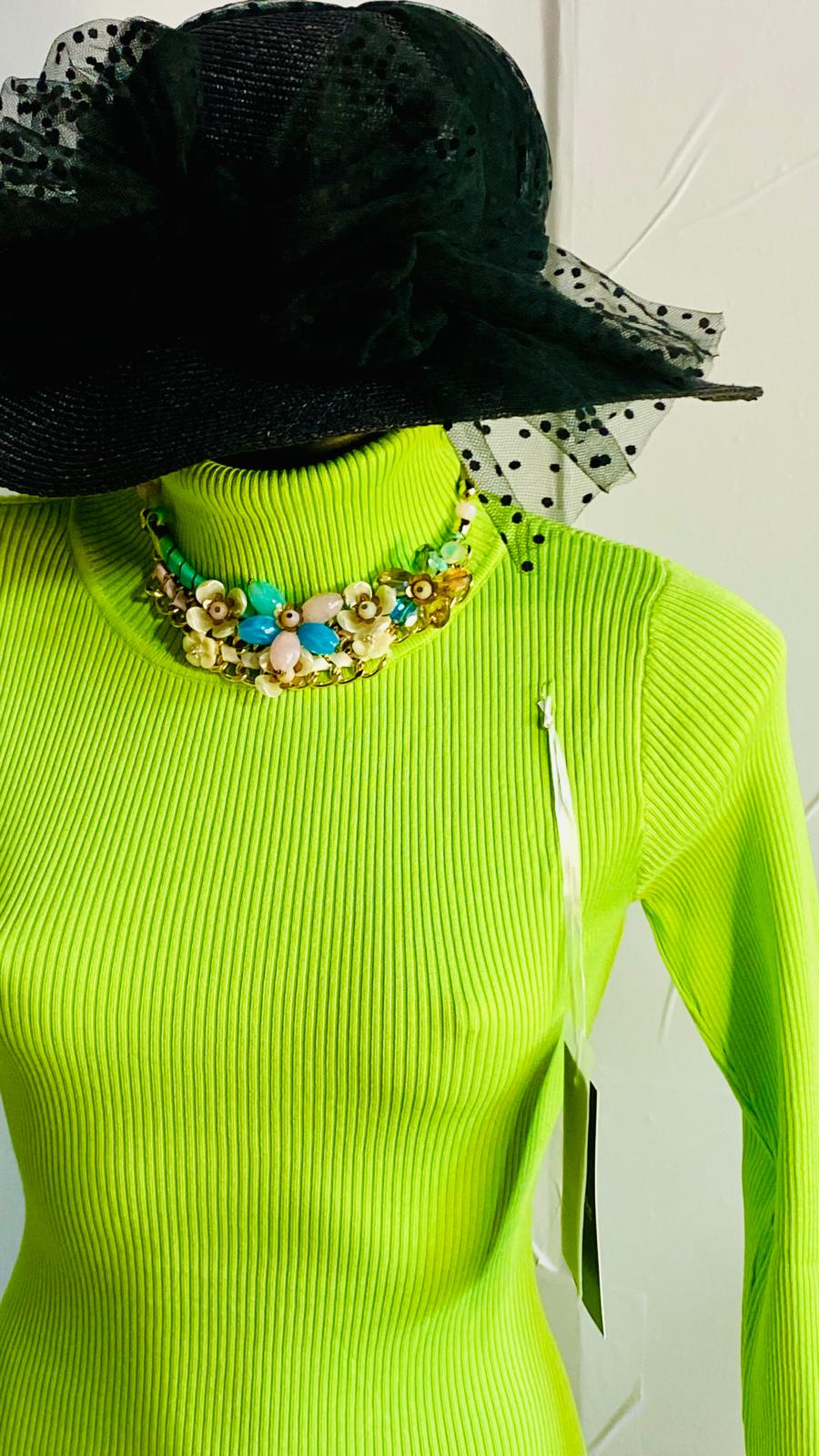 Ribbed Texture Turtleneck Dress