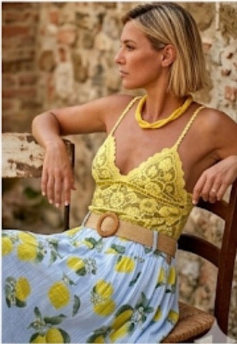 Gonna con Limoni e Top in pizzo