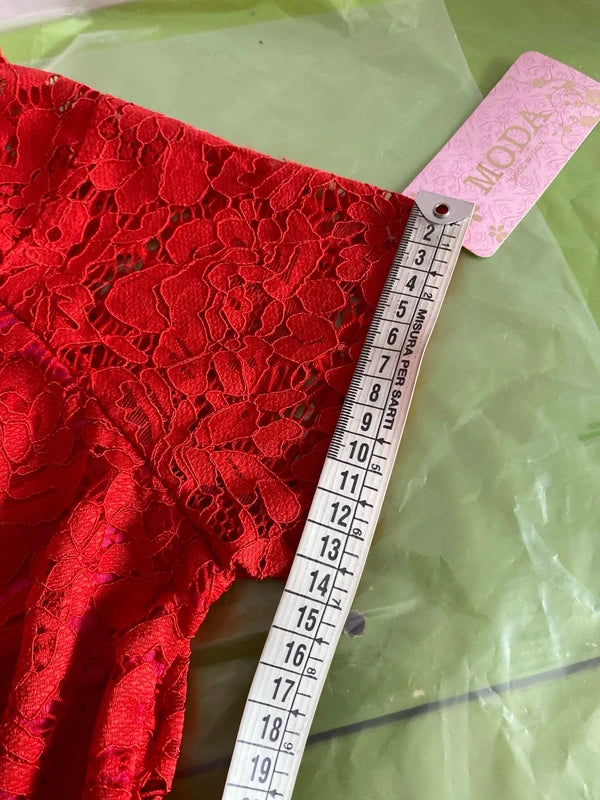 Red vintage lace dress
