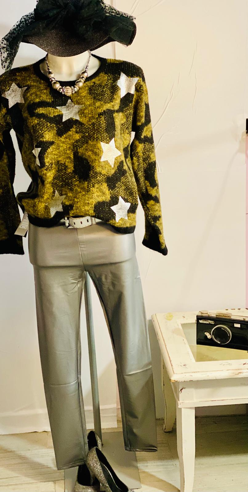 Maglione in Mohair e Lana e Pantalone Leggins Silver