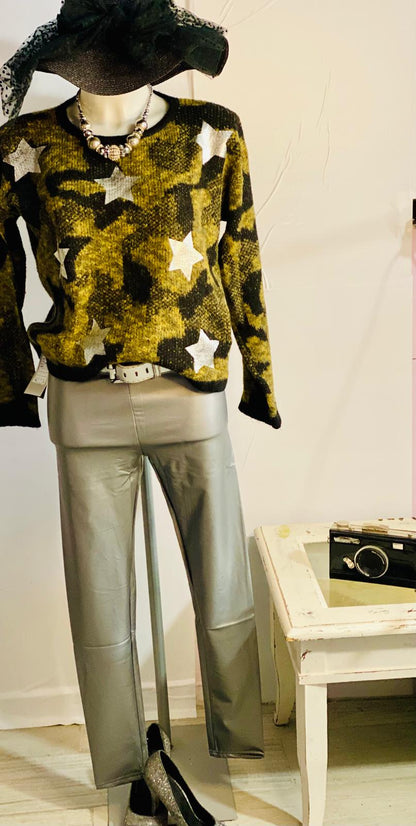 Maglione in Mohair e Lana e Pantalone Leggins Silver