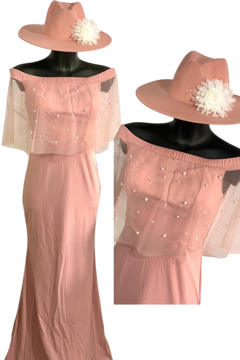 Abito Da sera Linea Shein Belle Cappello in Regalo con Spilla Con Fiore e Perle