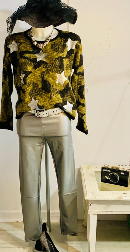 Maglione in Mohair e Lana e Pantalone Leggins Silver