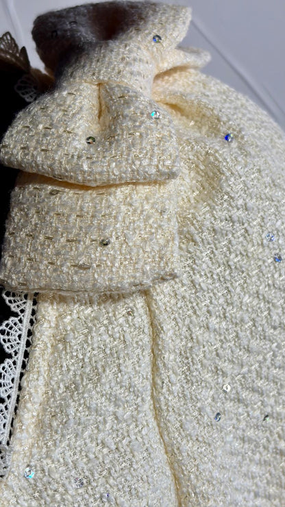 Abito Midi Bouclé,Vintage Anni ‘60,In Pizzo Con Paillettes A Sirena Misure In Foto