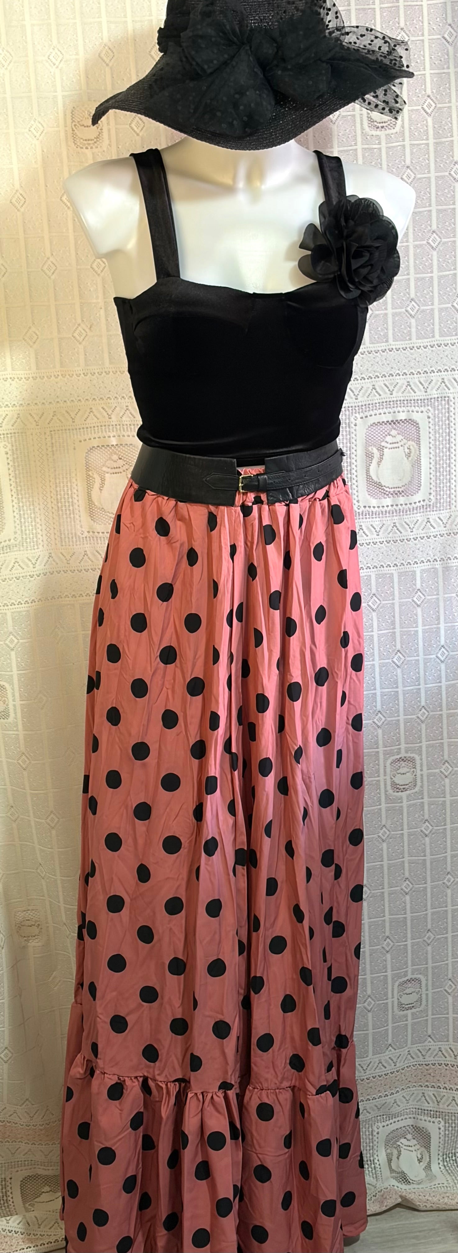Gonna Lunga a Pois Top e Spilla