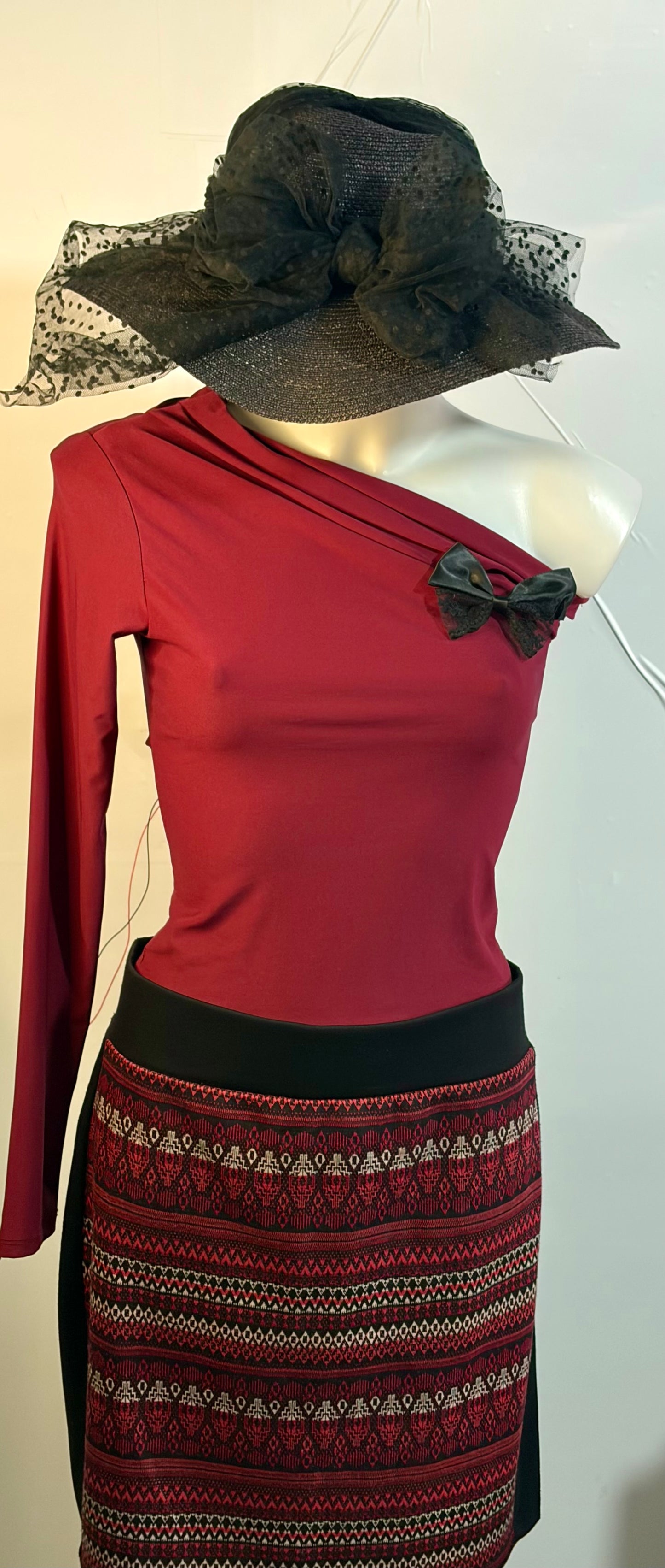 👠top monospalla & Gonna In Bordeaux Spilla Misure In Foto👠