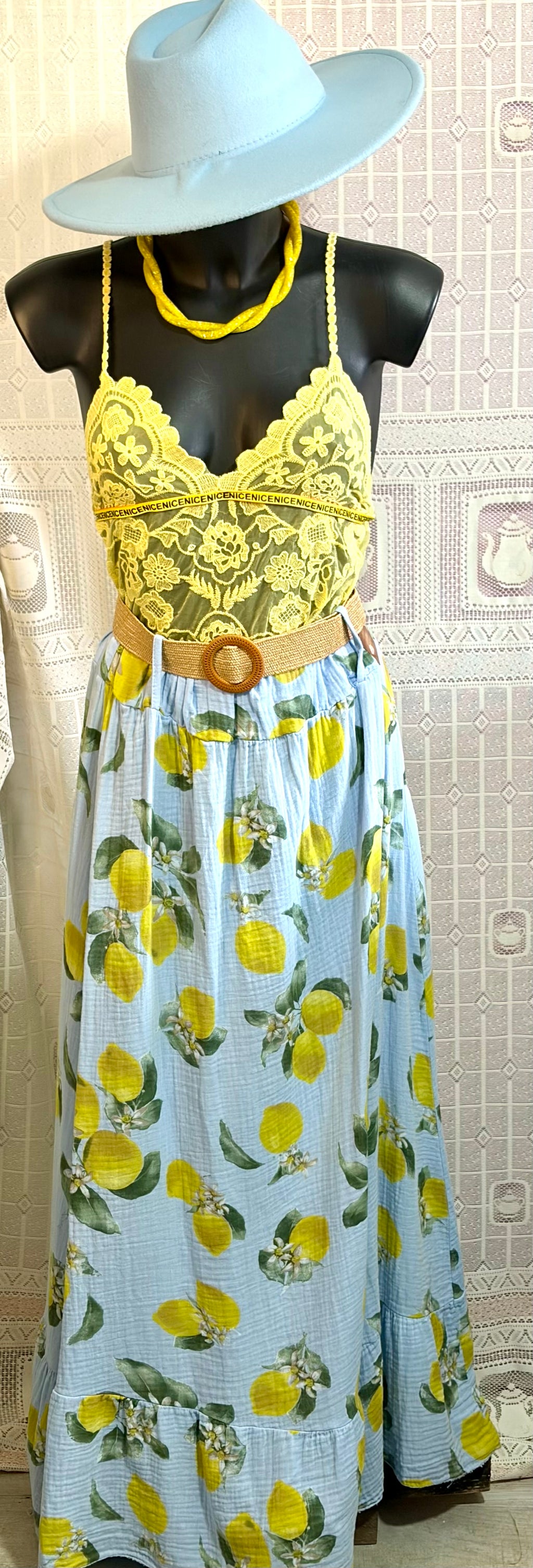 Gonna con Limoni e Top in pizzo
