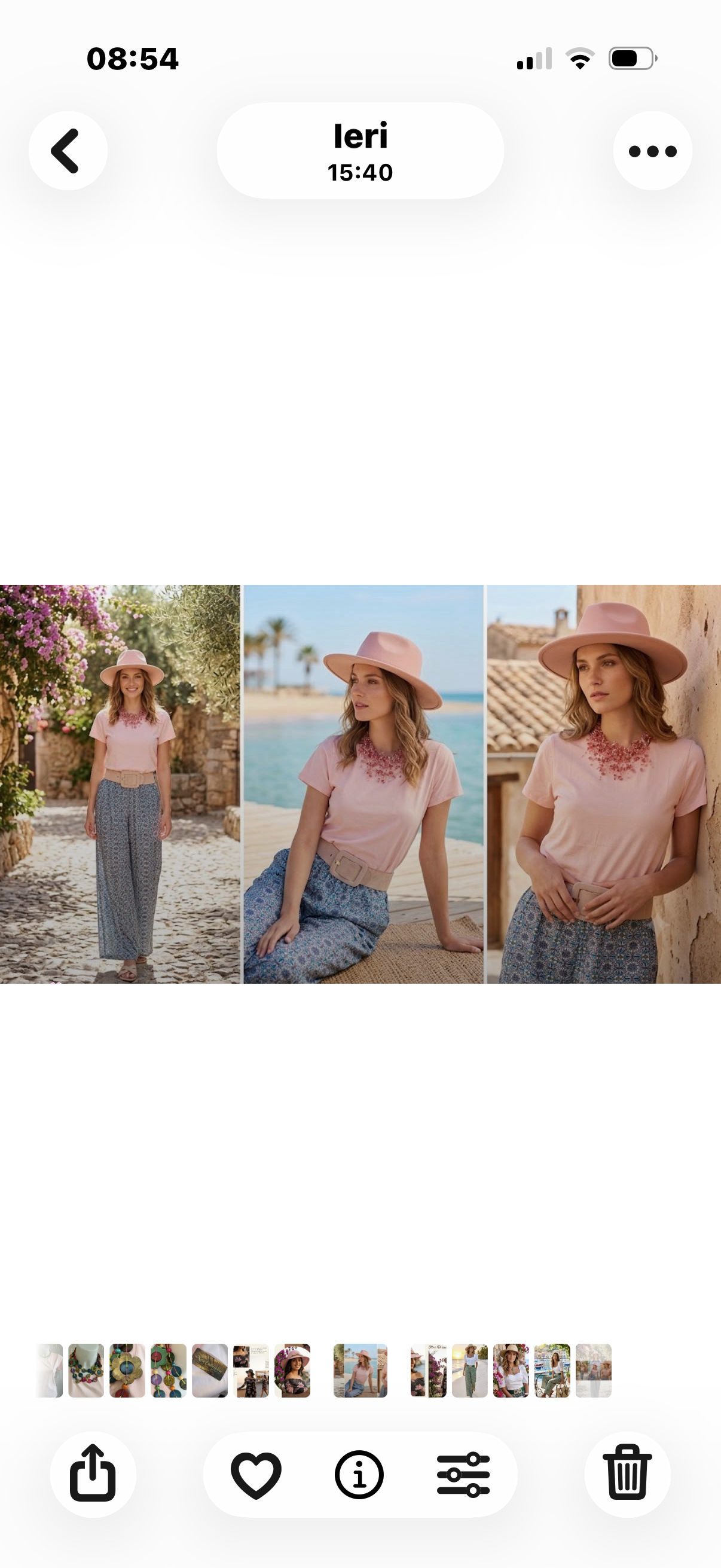 T-shirt in Cotone & Pantalone Gambe Ampie