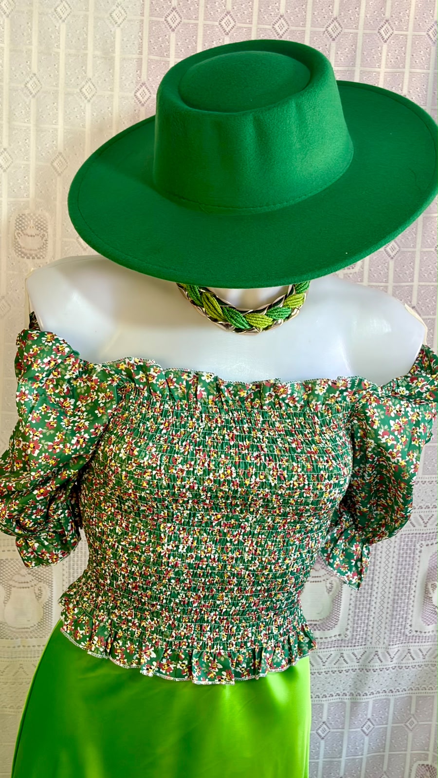Blusa e gonna in seta