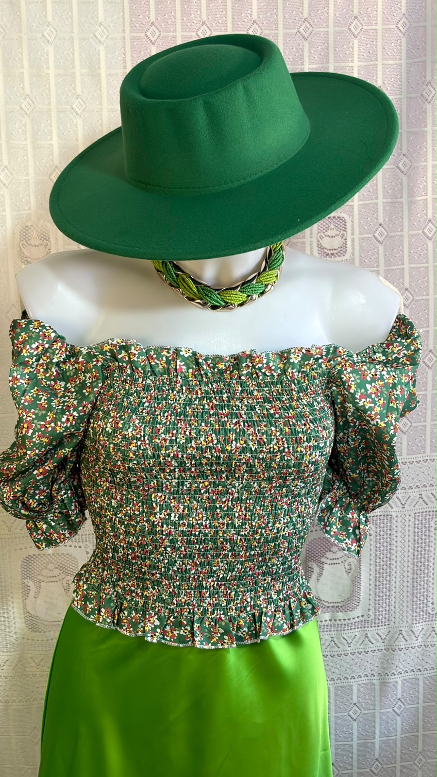 Blusa e gonna in seta